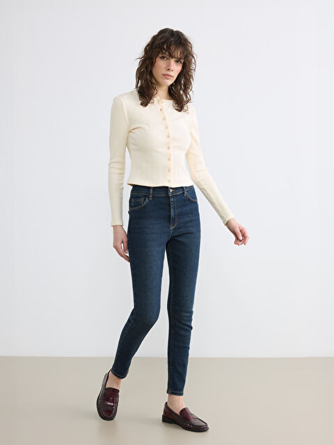 LCW Jeans Yüksek Bel Süper Skinny Fit Kadın Jean Pantolon - S6JL14Z8-JVV