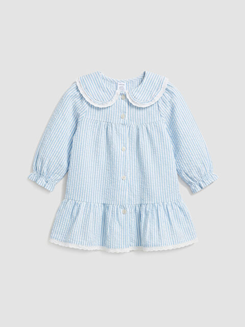 LCW baby Bebe Yaka Çizgili Kız Bebek Elbise - S6JL19Z1-LFC