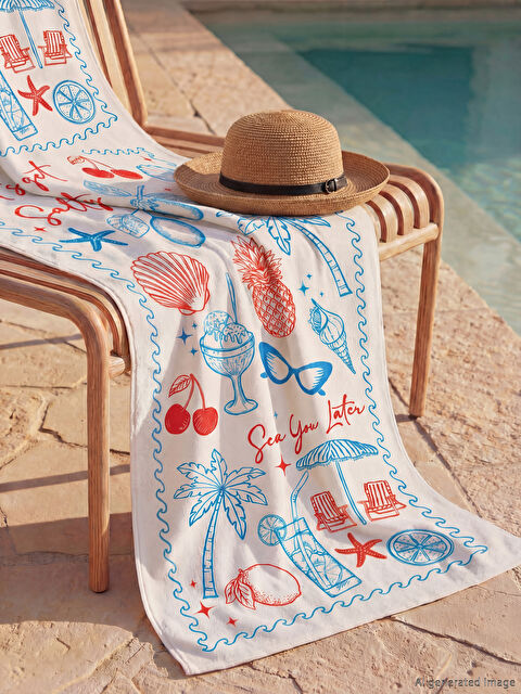 LCW ACCESSORIES Baskılı Kadın Plaj Havlusu 70x150 cm - S6JL50Z8-F9C