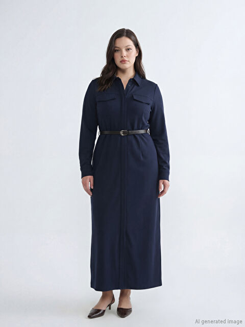 LCWAIKIKI Classic Belted Women's Shirt Dress - S6JL64Z8-R4J