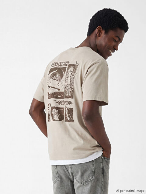 XSIDE Bisiklet Yaka Rick and Morty Baskılı Erkek Tişört