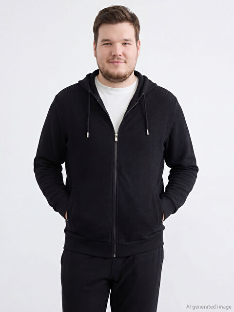 LCWAIKIKI Classic Kapüşonlu Erkek Fermuarlı Sweatshirt