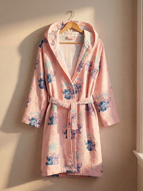 LCW HOME Stitch Baskılı Kız Çocuk Bornoz