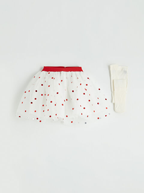 LCW Kids Kız Çocuk Puantiyeli Tütü Etek ve Külotlu Çorap - S6JL89Z1-LRA