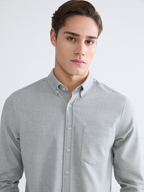 LCWAIKIKI Classic Regular Fit Armürlü Erkek Gömlek - S6JM48Z8-CT3