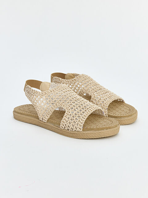 LCW STEPS Hasır File Detaylı Kadın Sandalet