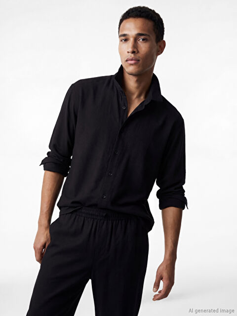 LCW Vision Regular Fit Erkek Armürlü Gömlek	