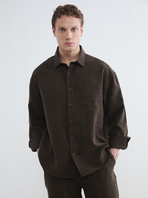 LCW Vision Regular Fit Erkek Armürlü Gömlek	