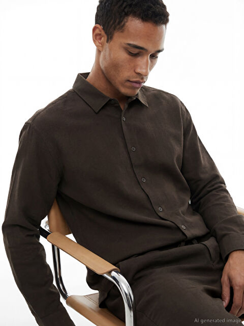 LCW Vision Regular Fit Erkek Armürlü Gömlek	