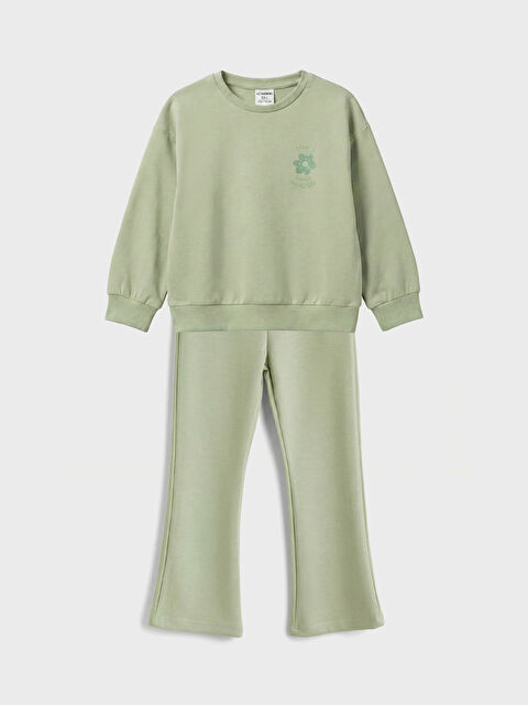 LCW Kids Çiçek Baskılı Kız Çocuk Sweatshirt ve Eşofman Altı - S6JN30Z1-GMG