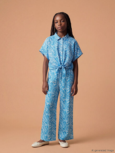 LCW Kids Desenli Kız Çocuk Pantolon