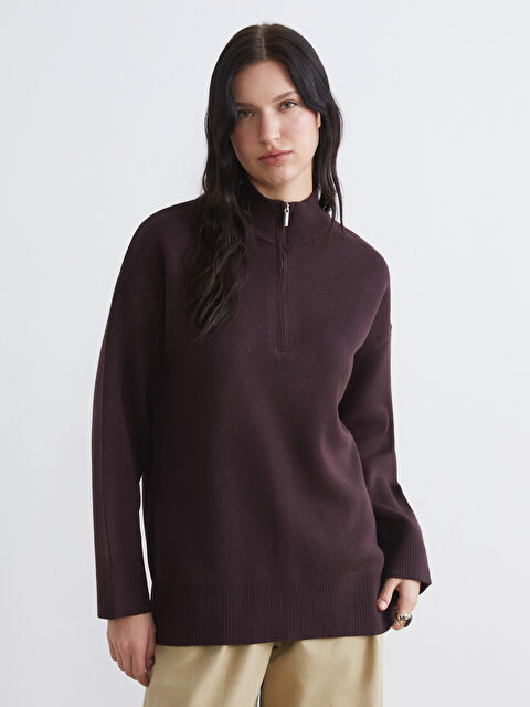 LCWAIKIKI Classic Dik Yaka Kadın Triko Kazak - S6JN71Z8-YHM