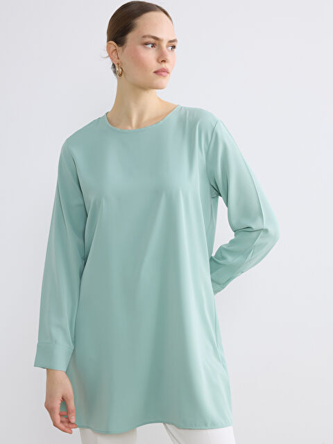 LCW ECO Bisiklet Yaka Bağlama Detaylı Kadın Tunik	 - S6JO05Z8-1X7