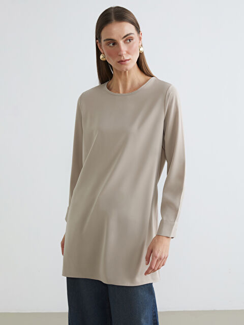 LCW ECO Bisiklet Yaka Bağlama Detaylı Kadın Tunik	 - S6JO05Z8-2MB