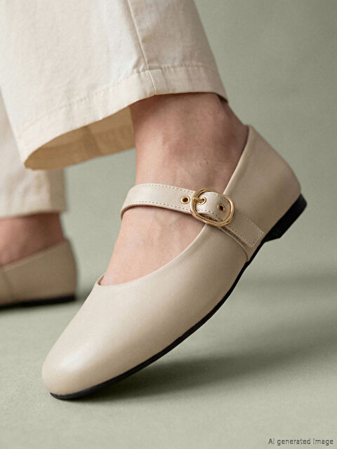 LCW STEPS Deri Görünümlü Kadın Babet - S6JO24Z8-FDH