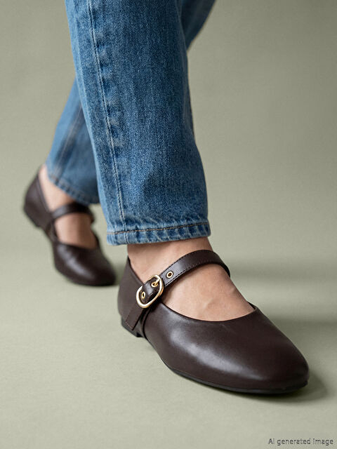 LCW STEPS Deri Görünümlü Kadın Babet - S6JO24Z8-HSK