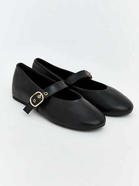 LCW STEPS Deri Görünümlü Kadın Babet