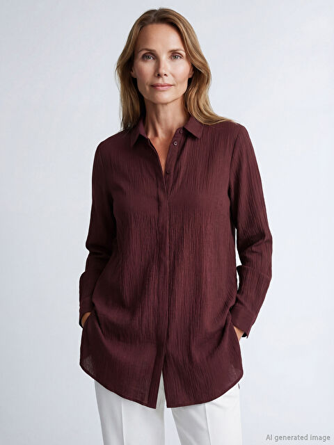 LCW Grace Büyük Beden Dokulu Kadın Gömlek Tunik - S6JO35Z8-RZY