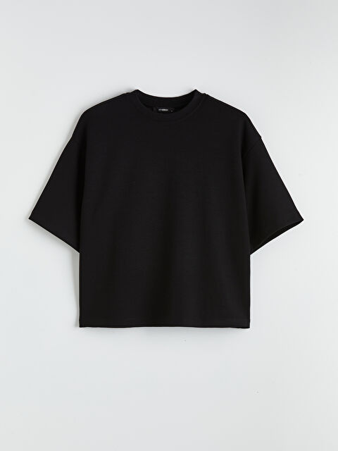 LCW ECO Bisiklet Yaka Oversize Kadın Tişört - S6JO64Z8-CVL