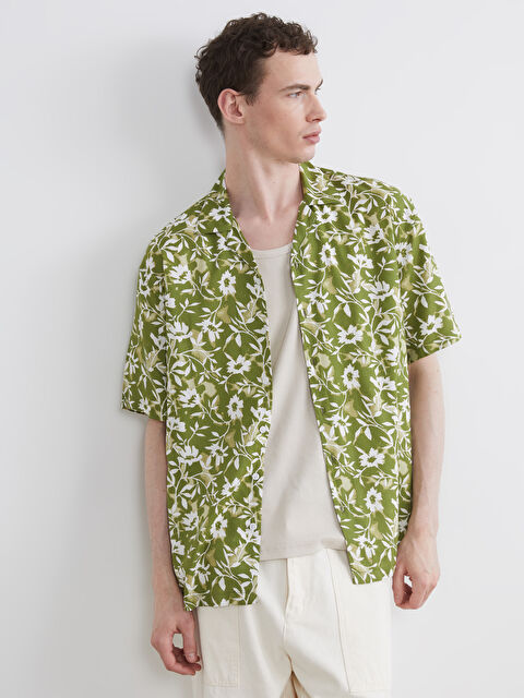 XSIDE Široka košulja sa uzorkom od viskoze za muškarce