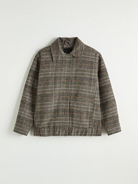 LCW Vision Gömlek Yaka Ekose Kadın Kaşe Ceket - S6JP45Z8-LKX