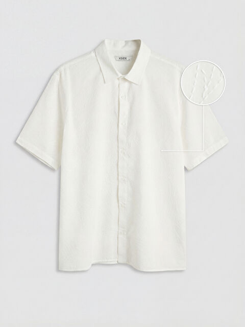 XSIDE Rahat Kalıp Kısa Kollu Dokulu Erkek Gömlek - S6JP62Z8-Q6K