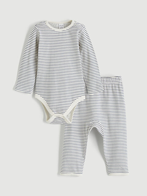 LCW baby Çizgili Erkek Bebek Body ve Pantolon Takım - S6JQ02Z1-LFC