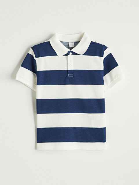 LCW Kids Polo Yaka Çizgili Erkek Çocuk Tişört - S6JQ10Z1-LGB