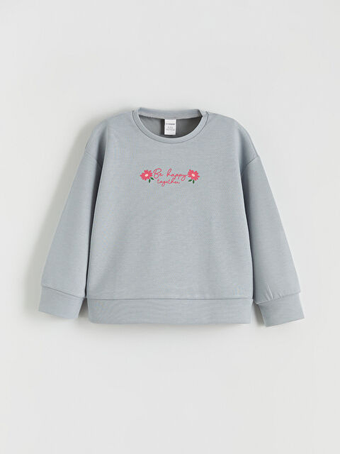 LCW Kids Bisiklet Yaka Kız Çocuk Sweatshirt - S6JQ60Z1-G7J