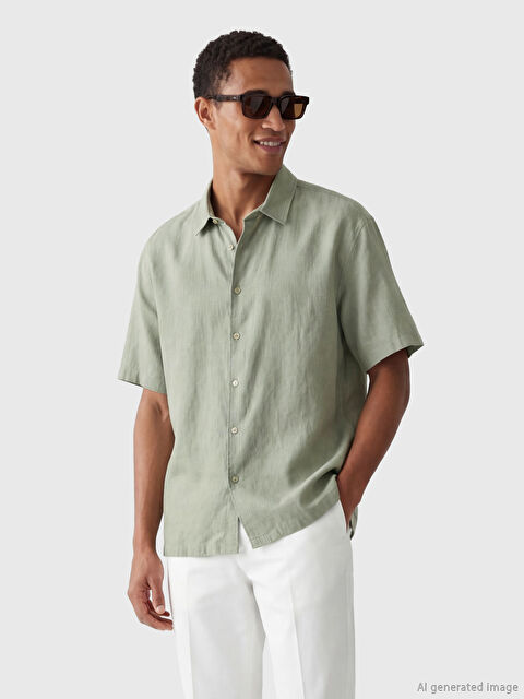 LCW Vision Regular Fit Armürlü Erkek Gömlek - S6JQ73Z8-3G4