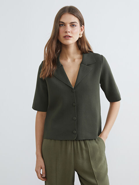 LCWAIKIKI Classic Ceket Yaka Kadın Triko Hırka - S6JQ81Z8-10O