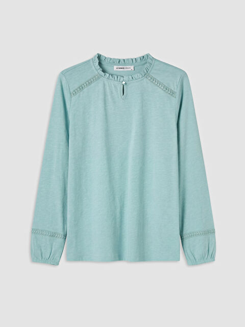 LCW Grace Bisiklet Yaka Nakışlı Bluz