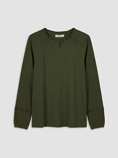 LCW Grace Bisiklet Yaka Nakışlı Bluz