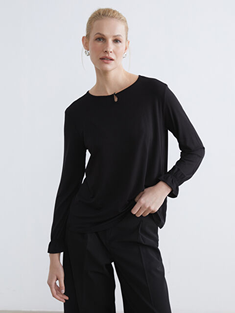 LCW Grace Bisiklet Yaka Fırfırlı Bluz - S6JQ90Z8-CVL