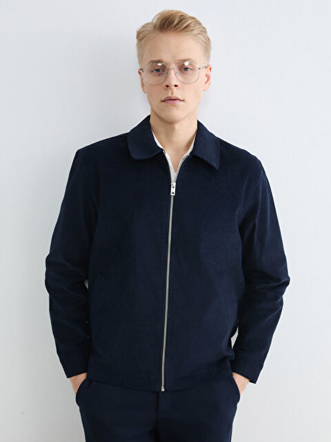 SOUTHBLUE Standart Kalıp Gömlek Yaka Kadife Erkek Mont