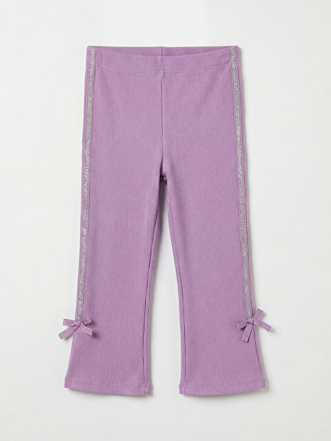 LCW Kids Paçası Fiyonklu Yan Şeritli Kız Çocuk Tayt - S6JR95Z1-GBD