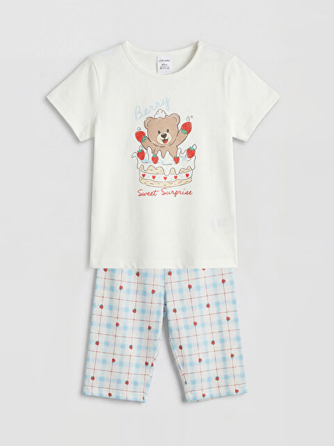 LCW Kids Bisiklet Yaka Kız Çocuk Şortlu Pijama Takımı