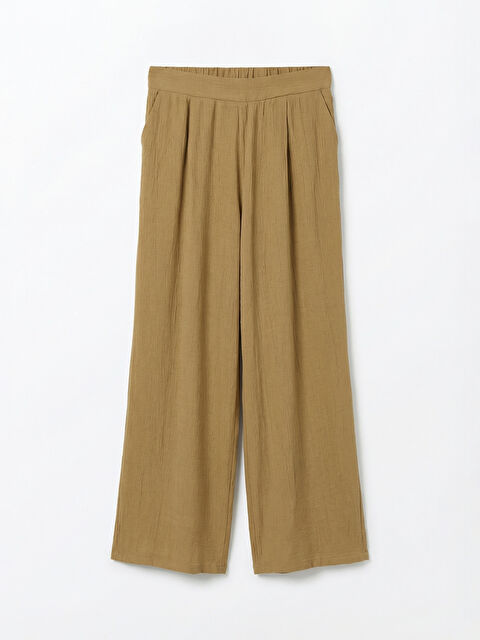 LCW Grace Beli Lastikli Dokulu Kadın Pileli Pantolon - S6JS17Z8-J2K