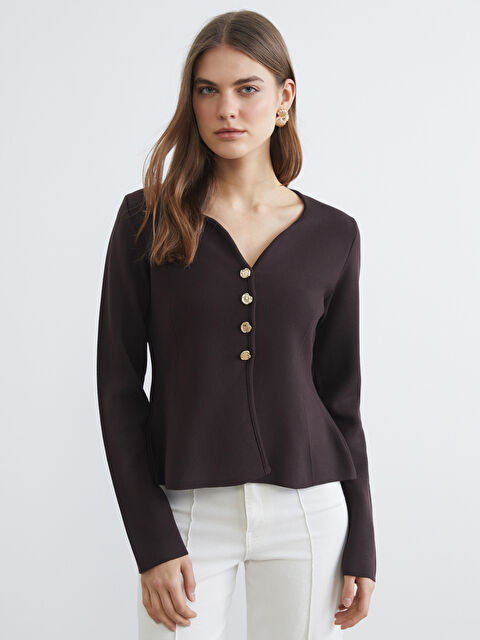 LCWAIKIKI Classic V Yaka Kadın Triko Hırka - S6JS37Z8-K42