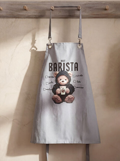 LCW HOME Barista Ayıcık Baskılı Kadın Mutfak Önlüğü - S6JS54Z8-F9C