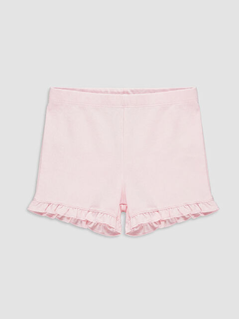 LCW ECO Beli Lastikli Fırfırlı Kız Çocuk Şort	 - S6JS72Z1-QXB