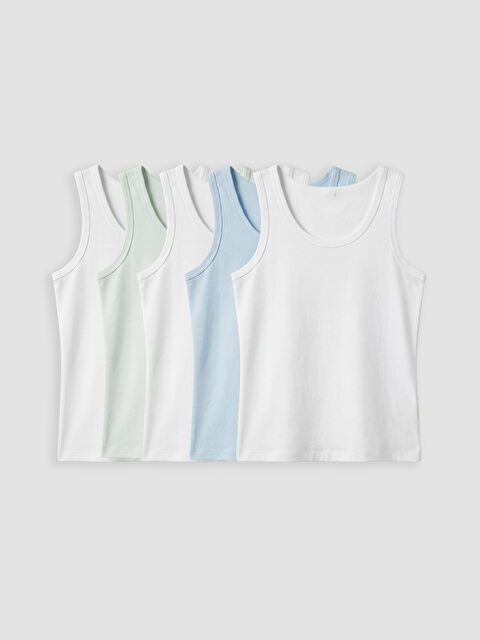 LCW Kids Bisiklet Yaka Erkek Çocuk Atlet 5'li - S6JT01Z1-G5Z