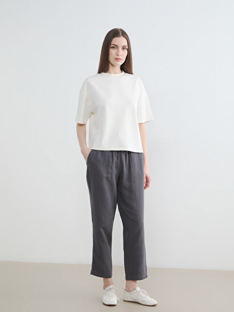 LCW Modest Beli Lastikli Kadın Pantolon - S6JT15Z8-R34