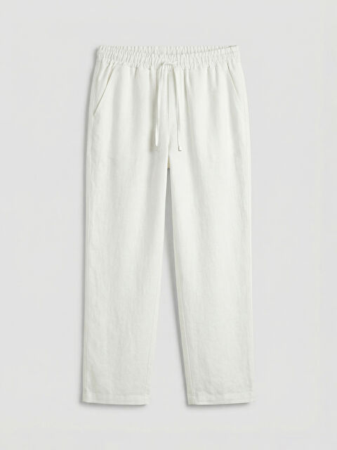 LCWAIKIKI Classic Beli Lastikli Kadın Pantolon - S6JT28Z8-FDU