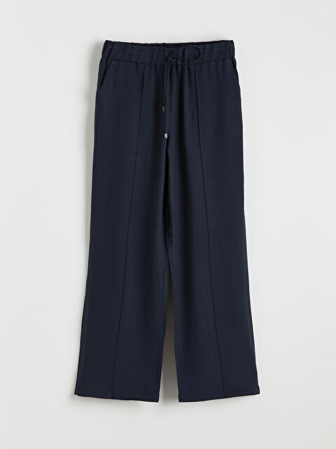 LCWAIKIKI Classic Beli Lastikli Dokulu Kadın Pantolon	 - S6JT29Z8-E1J