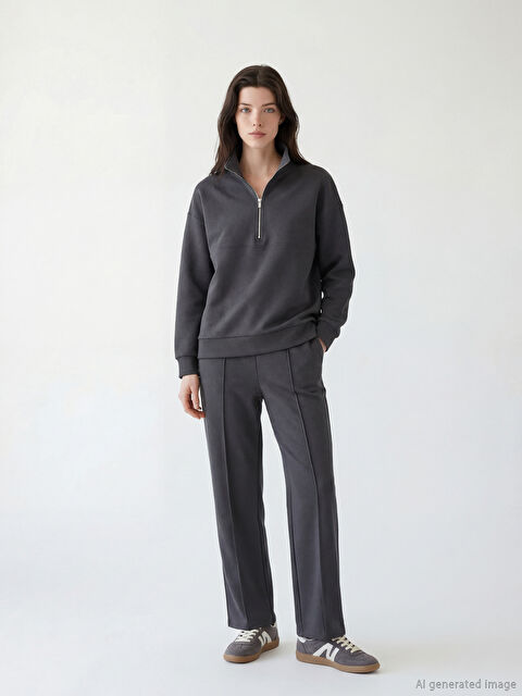 LCW Comfort Beli Lastikli Soft Touch Kadın Eşofman Altı	 - S6JT74Z8-HEF