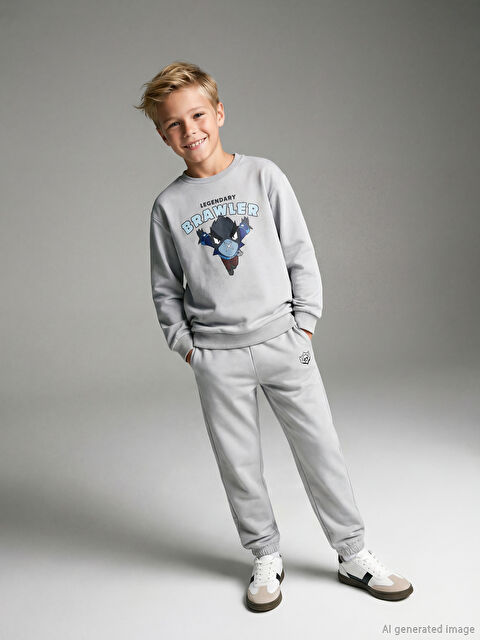 LCW Kids Bisiklet Yaka Erkek Çocuk Brawl Stars Eşofman Takımı - S6JT81Z4-ZBP