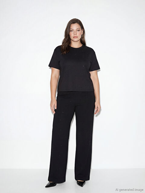 LCW Comfort Beli Lastikli Taşlı Soft Touch Kadın Eşofman Altı