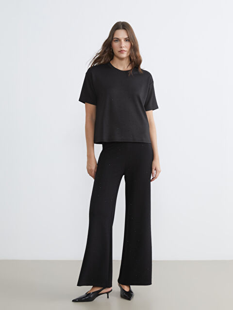 LCW Comfort Beli Lastikli Taşlı Soft Touch Kadın Eşofman Altı - S6JT83Z8-CVL