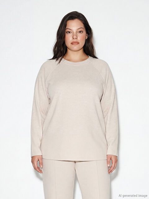 LCW Comfort Bisiklet Yaka Kadın Sweatshirt